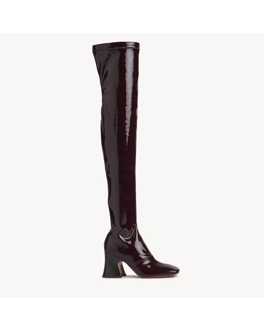Chloé Brown Janis Overknee-Stiefel