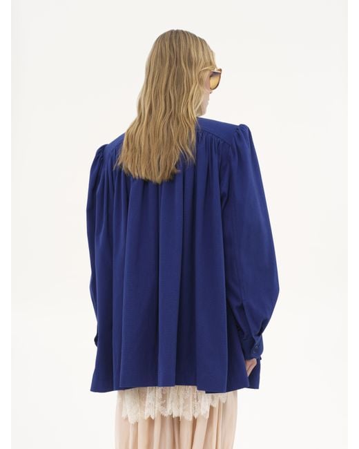 Giacca Utilitaria A Collo Alto di Chloé in Blue