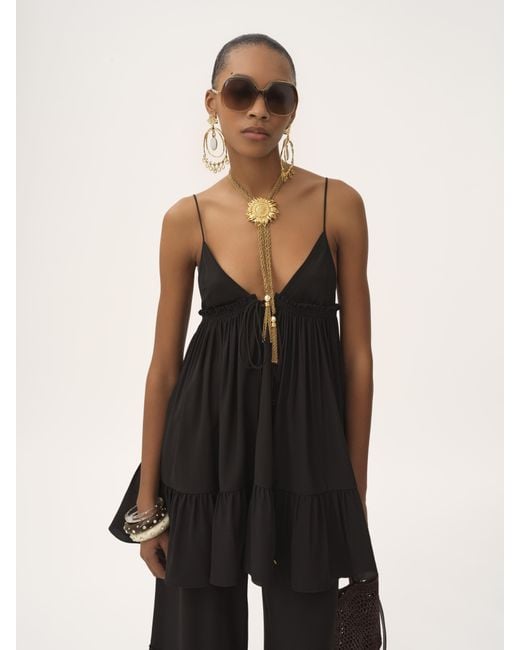 Chloé Thin-strap Gathered Mini Dress In Crêpe De Chine in