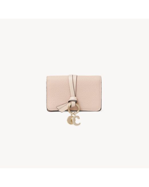 Chloé Pink Alphabet Kartenetui Aus Genarbtem Leder
