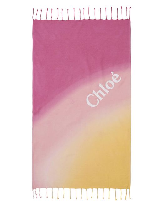 Chloé Pink Fringed Beach Towel