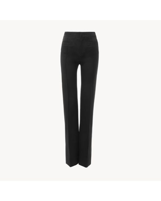 Chloé Black Körperbetont Geschnittene Hose Aus Weicher Cavalry-Baumwolle