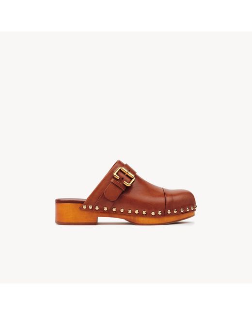 Chloé Brown Jeannette Clogs