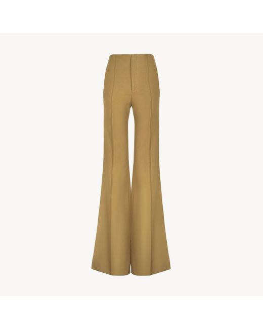 Chloé コットンドリル製フレア パンツ 婦人向け ゴールド サイズ コットン 100 Natural