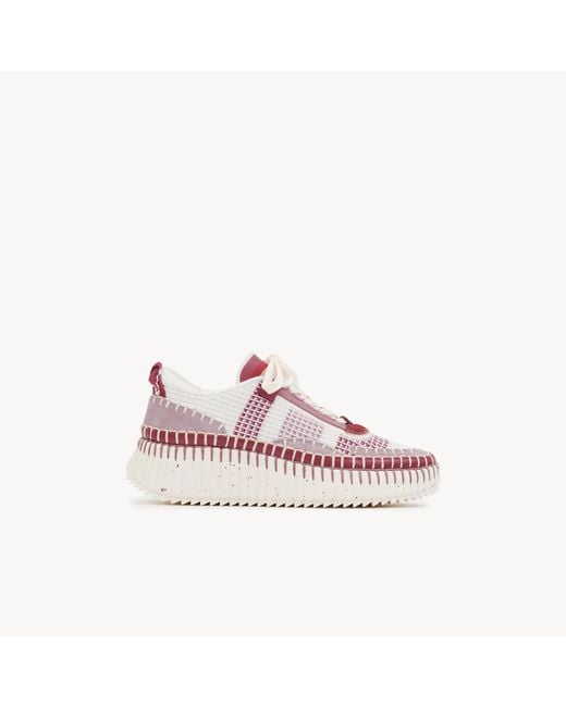 Chloé Pink Nama Sneaker 100% Polyester, Bovine Leather, Polyurethane, Thermoplastic Polyurethane