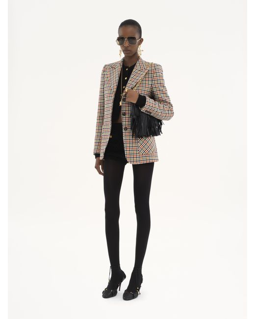 Chloé Brown Couture-Jacke aus Wolle mit Karomuster