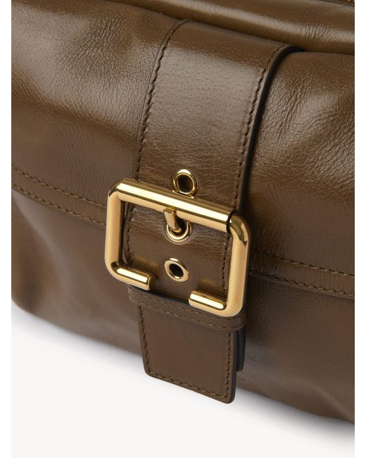 Chloé Brown Camera bag aus glänzendem Leder