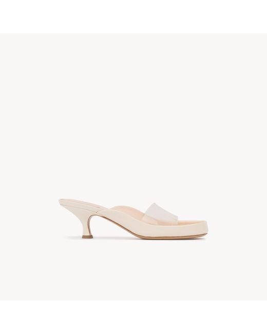 Chloé White Junie Heeled Mule
