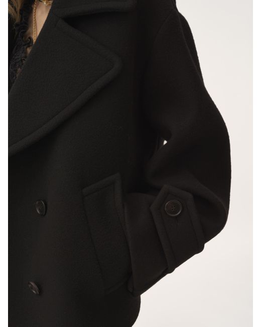 Chloé Black Kurzer Oversize-Mantel aus Wolle