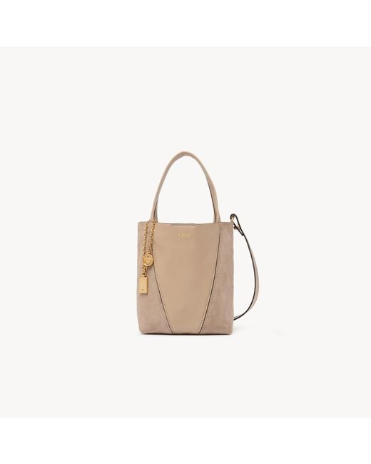 Chloé White Small Spin Tote Bag