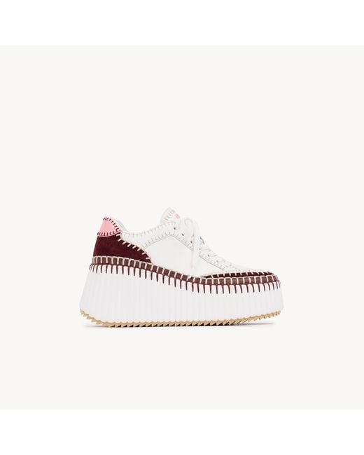 Chloé Pink Nama Wedge Sneaker