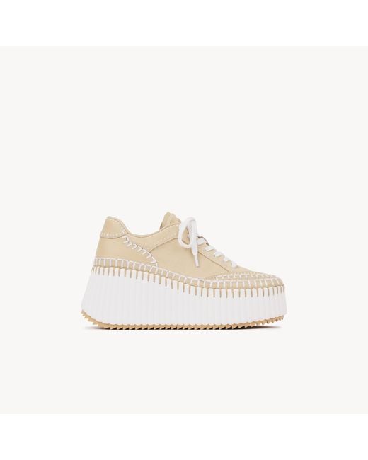 Chloé Natural Nama Wedge Sneaker