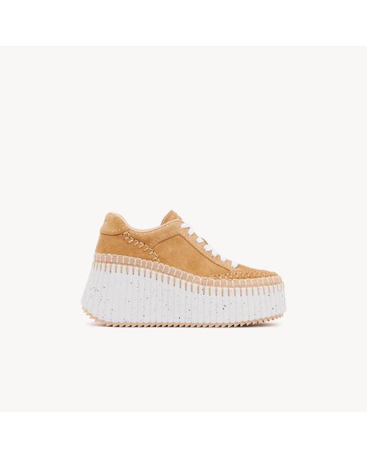 Chloé Natural Nama Wedge Sneaker 100% Bovine Leather