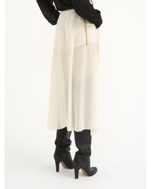 Chloé シルクジョーゼット製フルイドヴォラン ショートパンツ 婦人向け ホワイト サイズ シルク 100 White