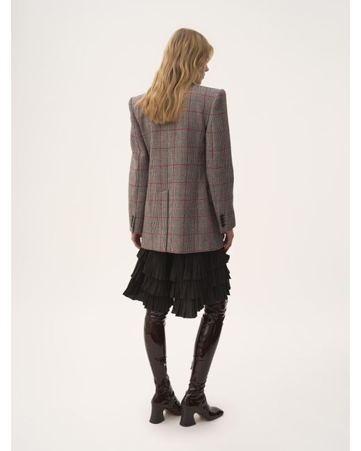 Chaqueta De Sastre De Doble Botonadura De Lana A Cuadros Negro 100% Lana Virgen, Horn Bubalus Bubalis, Farmed, Coo India Chloé de color Gray
