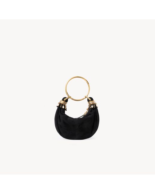 Chloé Black Mini Beaded Bracelet Hobo Bag