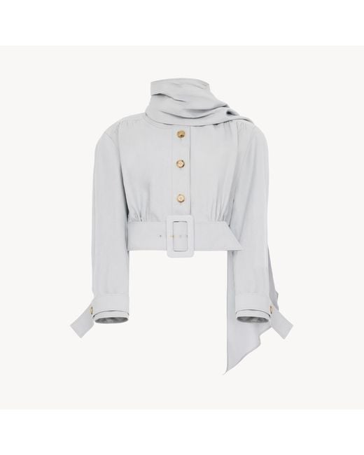 Chloé White Cropped Scarf Jacket
