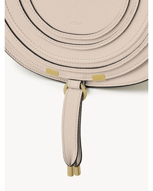 Chloé Natural Marcie Saddle Bag In Grained Leather