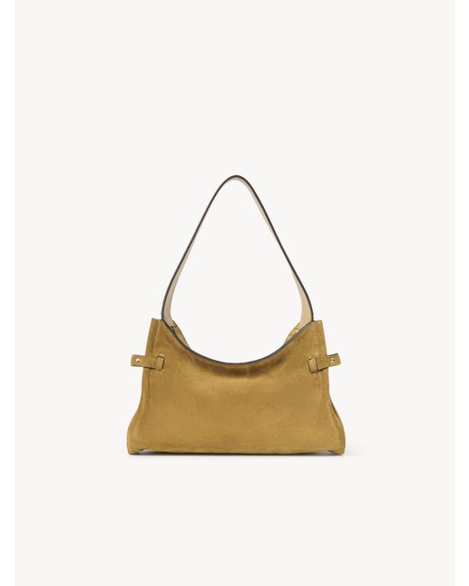 Bolso Hobo Charms De Cuero Brillante Negro 100% Piel De Ternera Chloé de color Metallic