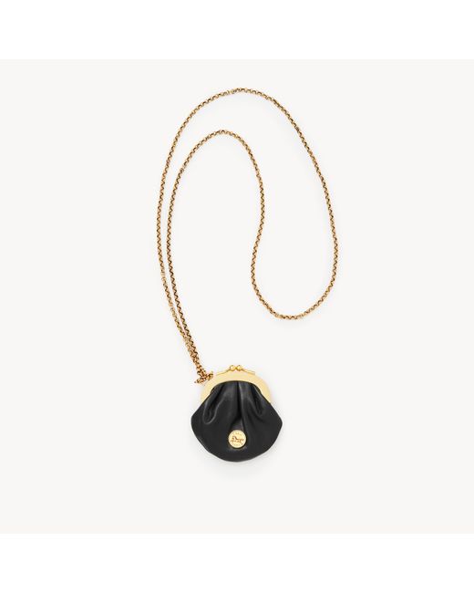 Chloé White Micro Horse Medal Coin Purse Necklace