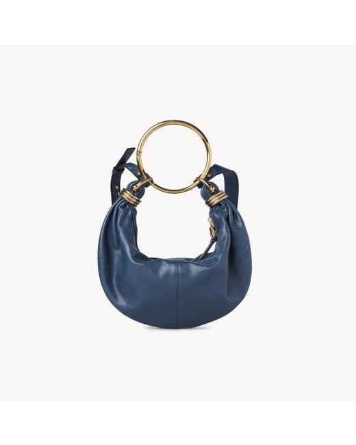 Chloé グレインレザー製スモールBracelet Hobo Bag 婦人向け ブルー サイズ 牛革（カーフ） 100 Blue
