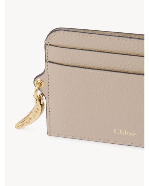 Chloé Natural Banana Card Holder In Grained Leather