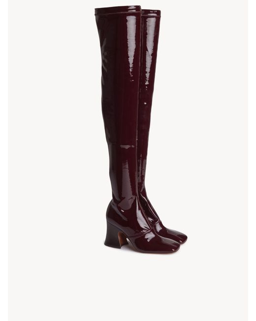 Chloé Brown Janis Overknee-Stiefel