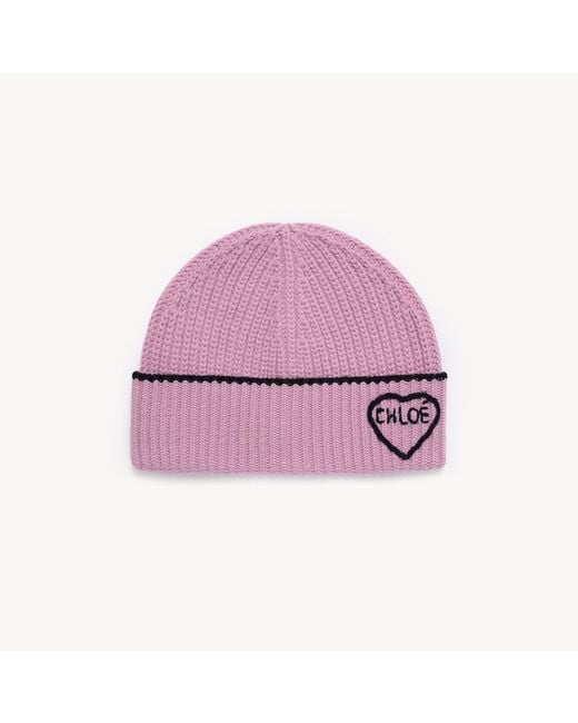 Chloé Pink The Encoeur Beanie