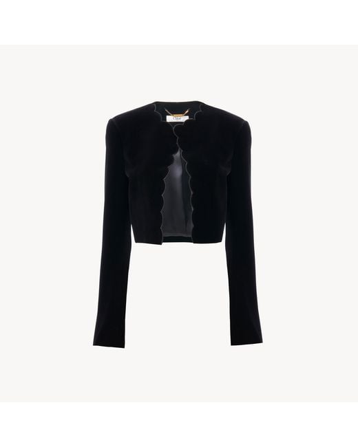 Chloé Black Scalloped Spencer Jacket