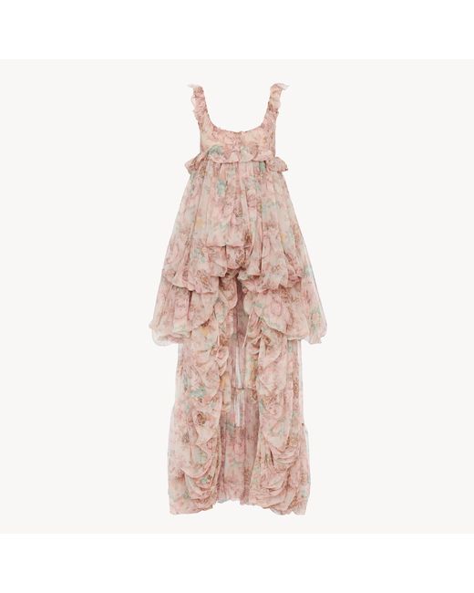 Chloé Pink High-Low Ruffled Dress