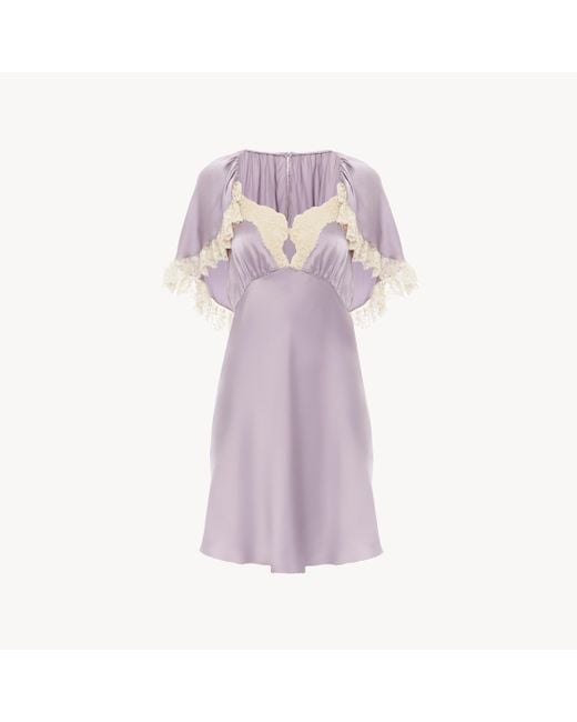 Chloé Purple Mini Cape Dress