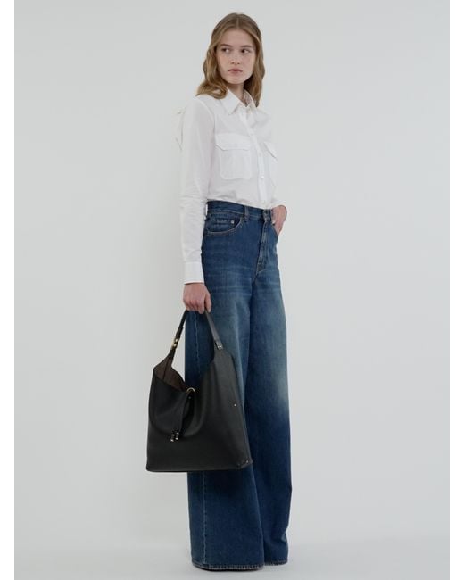Chloé Black Marcie Hobo Bag In Grained Leather