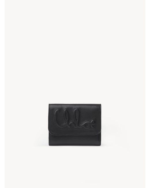 Chloé C Small Tri-Fold in het White