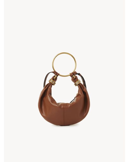 Chloé グレインレザー製スモールBracelet Hobo Bag 婦人向け ブラウン サイズ 牛革（カーフ） 100 Brown