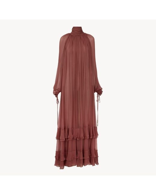 Chloé Gathered Long Dress