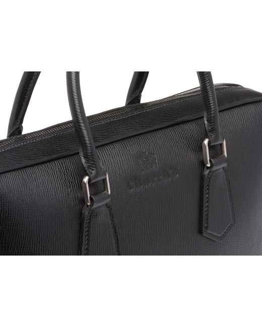 Church's Black St James Leather Laptop Bag for men