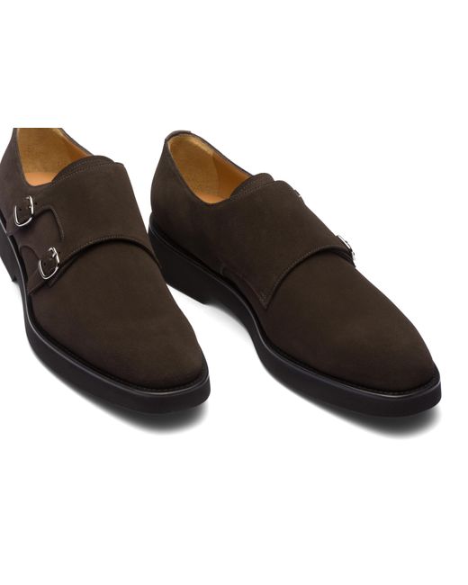 Church's Black Soft Suede Leather Monk Strap for men