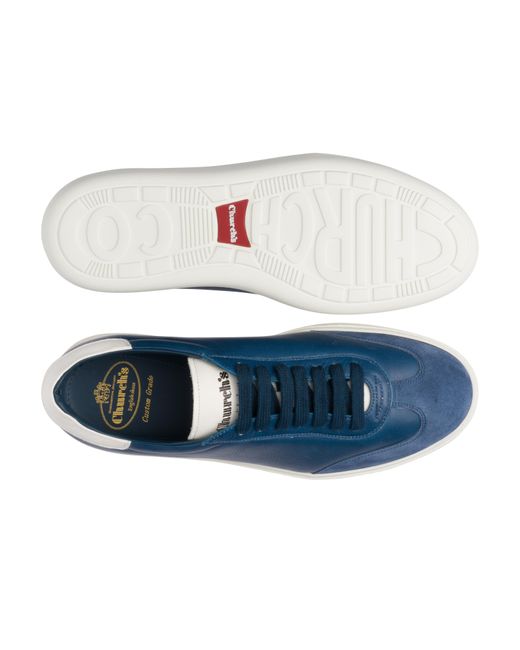 Church's Blue Deerskin And Suede Classic Sneaker for men