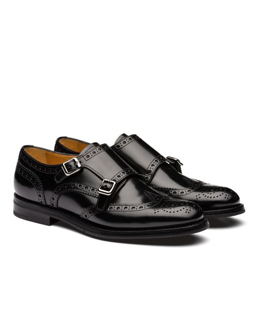 Church's Black Brushed-Leather Lace-Ups
