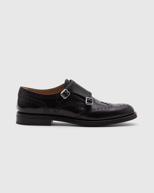 Church's Black Brushed-Leather Lace-Ups