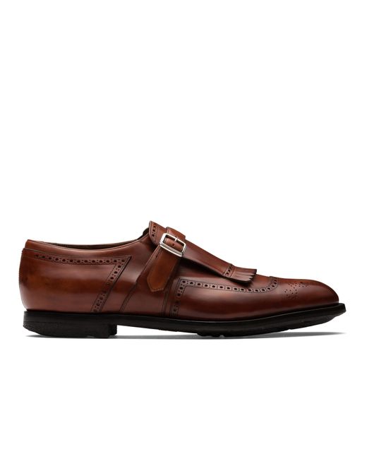Church's Brown Decò Calf Leather Monk Strap Loafer for men