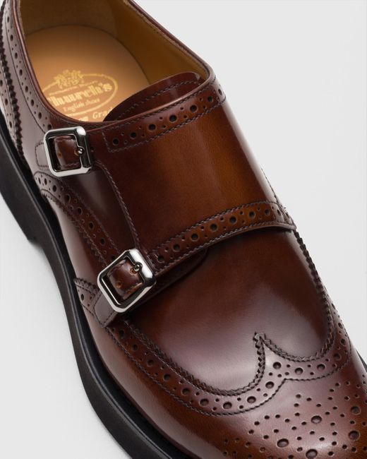 Church's Brown Polished Fumé Monk Strap