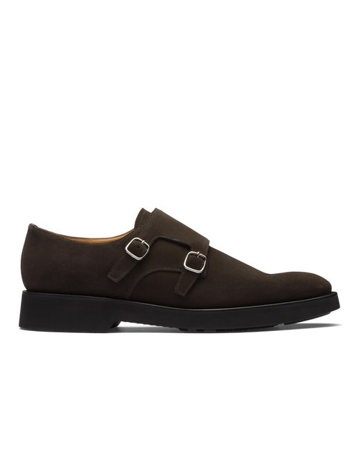 Church's Black Soft Suede Leather Monk Strap for men