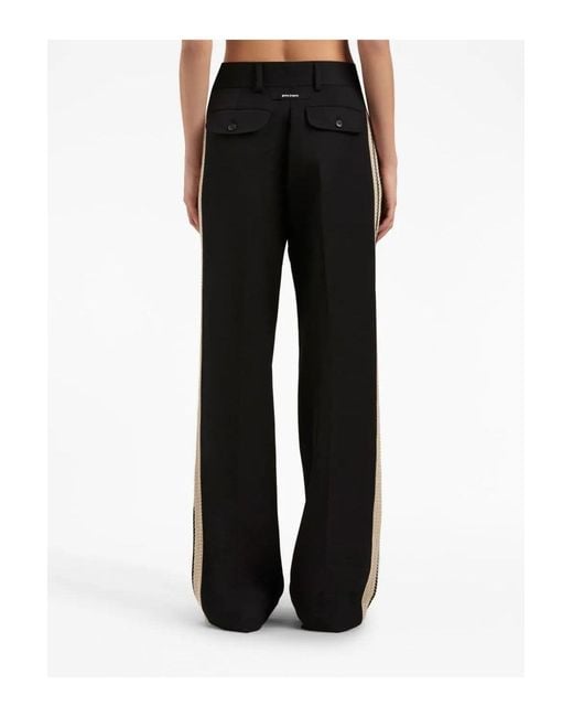 Palm Angels Black Knit Tape Trousers for men