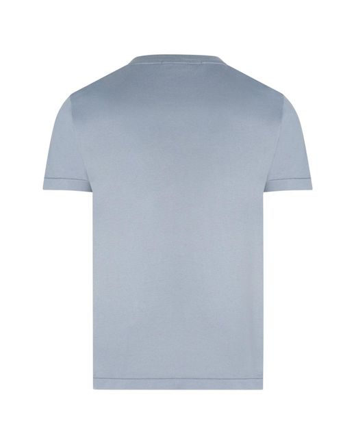 Stone Island Blue S0013 Patch Logo T Shirt for men