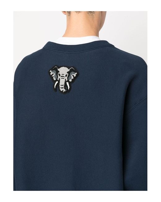 KENZO Blue College Exagerated Sweat for men