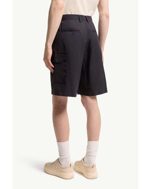 Moncler Blue Cotton Shorts for men