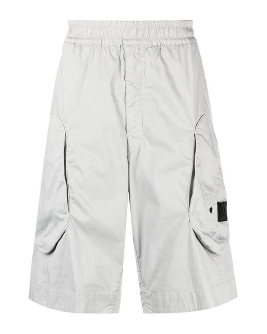 Stone Island Shadow Project Gray Cotton Pocket Shorts for men