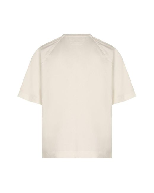 C P Company White 30/2 Heavy Cotton Lens T Shirt for men