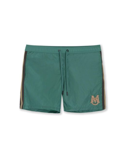 Moncler Green Branded Swimshorts for men